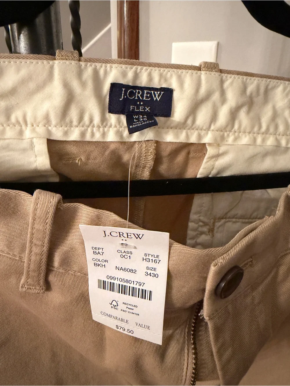 J. Crew Men's Chinos in Khaki/Tan